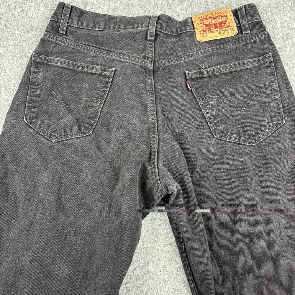 Vintage Levi's 550 Jeans Mens 36x32 Black Relaxed Fit‎ Denim Red Tab Skater Y2K